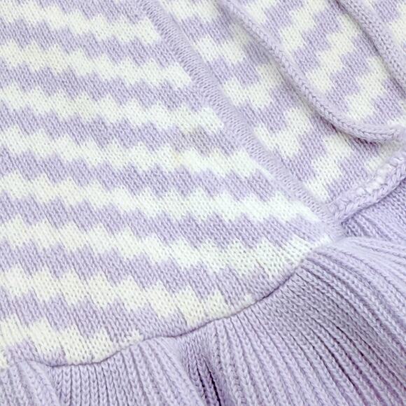 Helena Neiman Marcus Girls Knit Cape Poncho M Chevron Ruffle Princesscore Purple - Picture 6 of 11